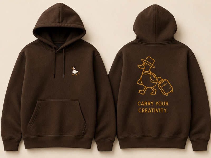 FabriKit creativity hoodie, front and back